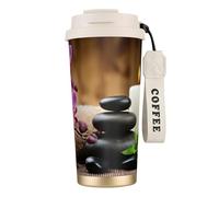 JEJEA Tasses isothermes en acier inoxydable avec impression de pierre zen - Double paroi - Tasse à café de voyage pour la maison et le bureau