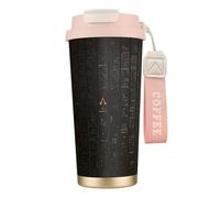 JEJEA Tasses isothermes en acier inoxydable avec impression hiéroglyphes égyptiens antiques, tasses à café à double paroi, tasse à café de voyage pour la maison et le bureau