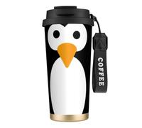 JEJEA Tasses isothermes en acier inoxydable avec imprimé pingouin mignon, tasses à café à double paroi, tasse à café de voyage pour la maison et le bureau