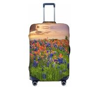 JEJEA Texas Bluebonnets Housse de protection pour valise, lavable et anti-rayures Motif paysage, Noir , L
