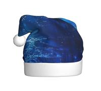 JEJEA The Blue Binary Print Gorros De Navidad Para Adultos, Chapeaux de Père Noël pour Drôles, Nouveautés Chapeaux de Noël pour Fête de Noël