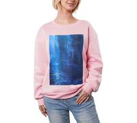 JEJEA The Blue Binary Print Winter Fleece Lined Warm Casual Tops, Women's Oversize Long Sleeve Pullover Fashion Sweatshirt, rose, M