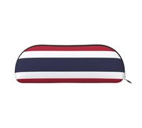 JEJEA Trousse à crayons en cuir avec fermeture éclair Motif drapeau de la Thaïlande, Argenté., Taille unique, Trousse de toilette