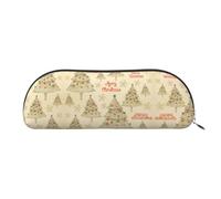JEJEA Trousse à crayons en cuir avec fermeture éclair Motif sapin de Noël, Argenté., Taille unique, Trousse de toilette