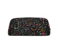 JEJEA Trousse à crayons en cuir avec impression de formule mathématique, grande capacité, trousse de papeterie, trousse de maquillage polyvalente, Argenté., Taille unique, Trousse de toilette