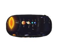 JEJEA Trousse à crayons grande capacité avec impression du système solaire Jupiter Saturne, Noir , Taille unique, Organiseur de sac