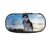 JEJEA Trousse à crayons grande capacité avec imprimé chiens husky - Grande capacité de rangement, Noir , Taille unique, Organiseur de sac