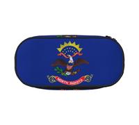 JEJEA Trousse à crayons grande capacité avec imprimé drapeau du Dakota du Nord - Grande capacité, Noir , Taille unique, Organiseur de sac