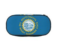 JEJEA Trousse à crayons grande capacité avec imprimé drapeau du Dakota du Sud - Grande capacité, Noir , Taille unique, Organiseur de sac