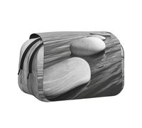 JEJEA Trousse à crayons grise avec impression de pierres zen pour crayons, maquillage, boîte de rangement multifonction pour adluts, Noir , Taille unique, Trousse de toilette