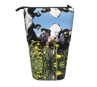 JEJEA Trousse à crayons télescopique multifonction avec imprimé vache noire et blanche, Noir , Taille unique, Organiseur de sac
