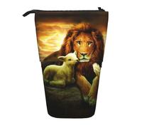 JEJEA Trousse à crayons télescopique multifonction Motif lion coucher de soleil agneau oiseau, Noir , Taille unique, Organiseur de sac