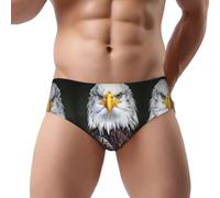 JEJEA White Head Eagle Print Sous-vêtements pour homme Taille S à 3XL Culotte anti-humidité Taille M, Noir , XL