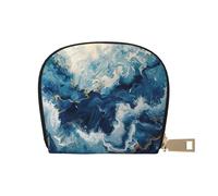 JEJEA Within The Tides Portefeuille pour cartes de crédit avec fermeture éclair, porte-cartes en cuir, blanc, Taille unique