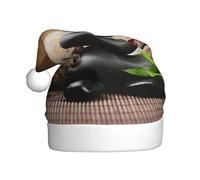 JEJEA ZEN Stone Print Gorros De Navidad Para Adultos, Chapeaux de Père Noël pour Drôle, Nouveauté Chapeaux de Noël pour Fête de Noël
