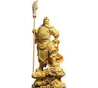 JEJKSXZTO Prier for Les Membres de la Famille, Guan Yun Chang Statue Box Wood 16cm Guanyu Sculpture Wood Carving Guan Gong Statue The Three Kingdoms Lucky Loyalty Home Decor Chinese Feng Shui Guan YU
