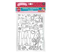 JEKA Bibi & Tina Nappe à colorier Bibi et Tina pour enfants, nappe à colorier pour anniversaire d'enfant, jouet Bibi et Tina Multicolore