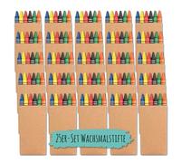 JEKA Lot de 25 mini crayons de cire pour enfants, 6 couleurs de crayons de cire pour enfants, loisirs d'enfants, mariage, petit cadeau d'anniversaire d'enfant, restaurant
