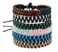 Jeka Lot de 6 bracelets d'amitié tressés à la main