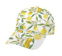 JEKYDOSD Casquette de baseball unisexe imprimée citrons tropicaux frais, casquette de baseball avant en maille arrière réglable pour homme et femme, noir, taille unique