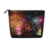 JEKYDOSD Explosion Firework 3D Faux Chanvre Sac de Maquillage Imperméable Imitation Chanvre Sac pour la Vie Quotidienne, Voyage et Plus