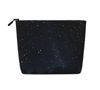 JEKYDOSD Faux sac de maquillage en chanvre avec imprimé pailleté noir imperméable pour la vie quotidienne, les voyages, etc