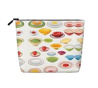 JEKYDOSD Sac de maquillage imitation chanvre imperméable imprimé moderne du milieu du siècle pour la vie quotidienne, les voyages, et plus encore