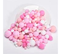 JekyTMP Lot de 400 pompons multicolores de 10 à 30 mm - Pour le bricolage - Multicolore - Mini pompons moelleux - Petits pompons - Pour bricolage - Multicolore - Rose
