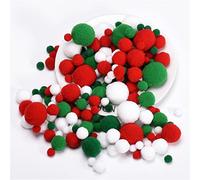 JekyTMP Lot de 400 pompons multicolores de 10 à 30 mm - Pour le bricolage - Multicolore - Mini pompons - Petits mini pompons - Pompons colorés et moelleux (Noël)