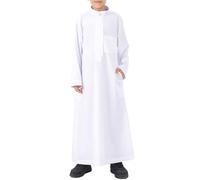 Jelaba Enfants Garçons Musulman Style Caftan Marocain Kaftan Thobe Manches Longues Caftan De Prière Robe Musulmane Vintage Dubaï Djellaba Robe De Priere Chemise De Nuit Pas Cher Tunique Ample