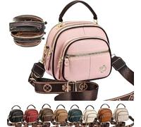 Jelaqmot Bousalutend Crossbody Bag,Classic Multifunctional Compartments Adjustable Wide Shoulder Strap Leather Crossbody Bag (Pink)