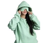 Jelaqmot Hoodie with Eye Mask Built in and Pockets, Airplane Mode Travel Hoodies Blanket Hoodie for Women & Men (Mint Green,m)