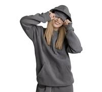 Jelaqmot Hoodie with Eye Mask Built in and Pockets, Airplane Mode Travel Hoodies Blanket Hoodie for Women & Men (Gray,s)