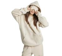 Jelaqmot Hoodie with Eye Mask Built in and Pockets, Airplane Mode Travel Hoodies Blanket Hoodie for Women & Men (Apricot,x_s)