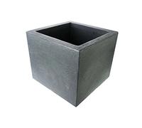 JELENIA PLAST Pot de Fleurs Cube carré Anthracite en Plastique (40 x 40 cm)