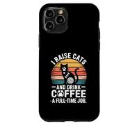 J'élève des Chats et Je Bois du café Un Travail à Plein Temps Qui Aime Les Chats Coque pour iPhone 11 Pro