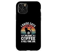 J'élève des Chats et Je Bois du café Un Travail à Plein Temps Qui Aime Les Chats Coque pour iPhone 11 Pro