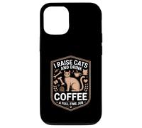 J'élève des Chats et Je Bois du café Un Travail à Plein Temps Qui Aime Les Chats Coque pour iPhone 12/12 Pro