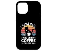 J'élève des Chats et Je Bois du café Un Travail à Plein Temps Qui Aime Les Chats Coque pour iPhone 12/12 Pro