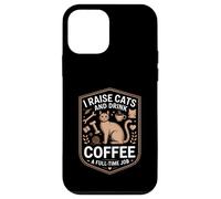 J'élève des Chats et Je Bois du café Un Travail à Plein Temps Qui Aime Les Chats Coque pour iPhone 12 Mini