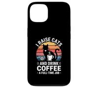 J'élève des Chats et Je Bois du café Un Travail à Plein Temps Qui Aime Les Chats Coque pour iPhone 13