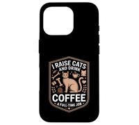 J'élève des Chats et Je Bois du café Un Travail à Plein Temps Qui Aime Les Chats Coque pour iPhone 16 Pro