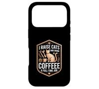 J'élève des Chats et Je Bois du café Un Travail à Plein Temps Qui Aime Les Chats Coque pour iPhone 17 Pro