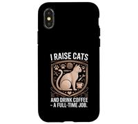 J'élève des Chats et Je Bois du café Un Travail à Plein Temps Qui Aime Les Chats Coque pour iPhone X/XS