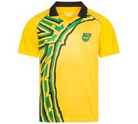 JELEX Chemise rétro de History pour homme, avec logo brodé et manches courtes, design nostalgique pour les passionnés de football, idéal pour les collectionneurs, Jamaïque, L