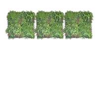 JELLE & JACOB Mur Vegetal Artificiel Exterieur et Interieur, 3X Panneau Mur végétal de 100x100 cm -Evergreen-, Facile d'entretien et Durable - pour Une Ambiance Cosy, Plante Murale Artificielle