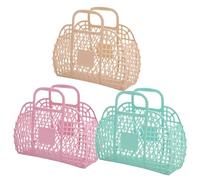 Jelly Bag Sac à main tendance réutilisable pour excursions d'été, sac de plage transparent avec poignées confortables, sac à main en panier de Pâques pour femmes, , filles, mariage, concert