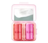 Jelly Blush Set - 2 Pièces Blush Stick Avec Miroir De Maquillage | Finition Rosée Hydratante Longue Durée Pour Le Maquillage Du Visage Des Femmes - Teinture Multi-usage Pour Les Lèvres Et Les Joues