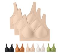 Jelly Bra, Seamless Soft Comfort Jelly Strip Wireless Bra, Lifting Wire-Free Jelly Bras, Soft Breathable Push up (3-Pcs-B, 5XL)