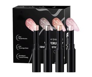 Jelly Eyeshadow Stick, Smooth Face Makeup Crayon, 4 Pieces Eye Shadow with Creamy Texture, Shimmer Pigment Pencil, Cosmetic Color Stick with Soft Finish, Beauty Makeup Pen for Party and Travel